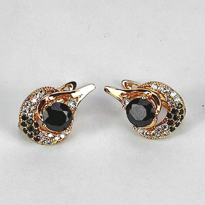 Image of (Black teardrop studs) from an exquisite collection by Al Musk Jewellery.