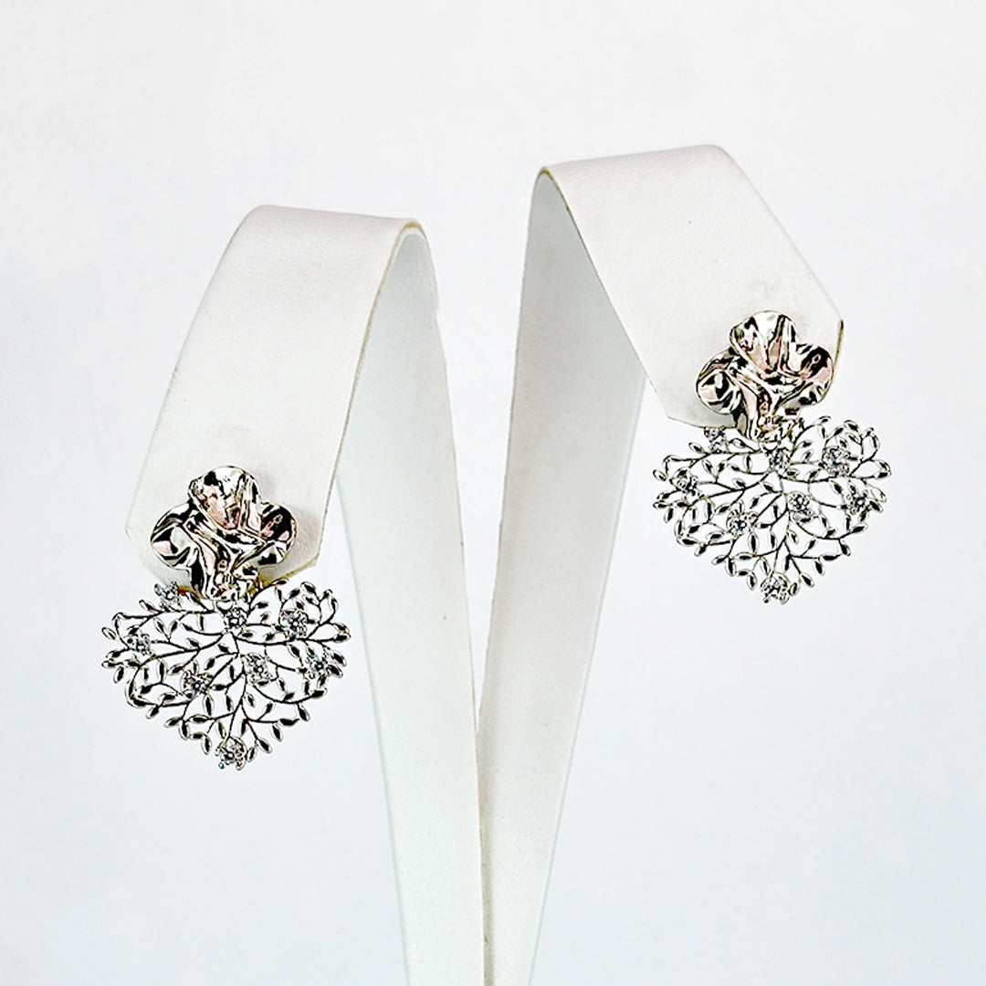  (Silverwood Statement Earrings) shown in close up from Al Musk Jewellery collection.