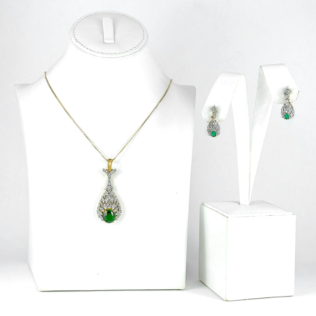 Image of (Droplet Pendant set) from an exquisite collection by Al Musk Jewellery.