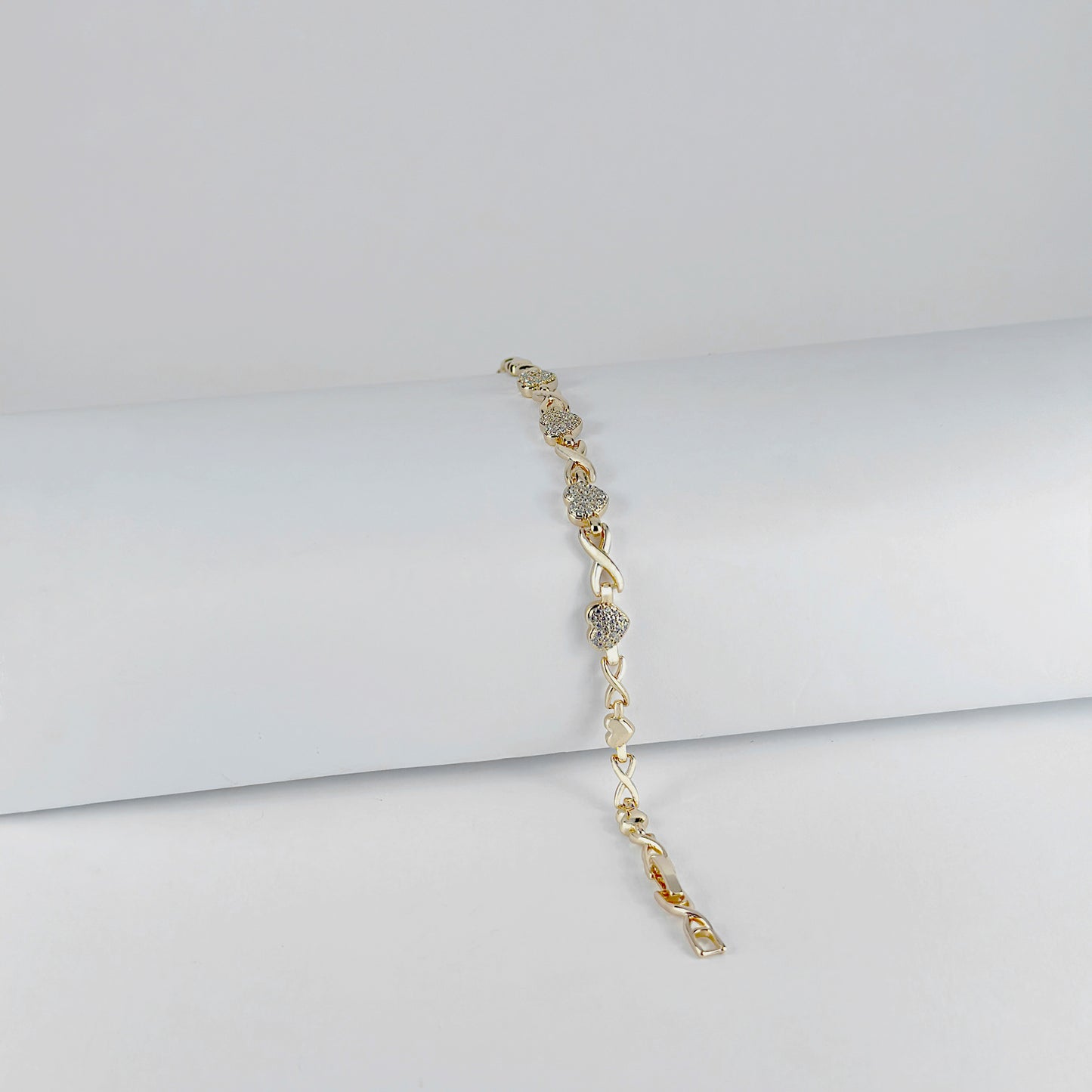Image of (Golden Hearts Bracelet) from an exquisite collection by Al Musk Jewellery.