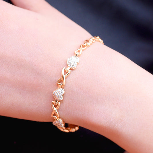 Image of (Golden Hearts Bracelet) from an exquisite collection by Al Musk Jewellery.