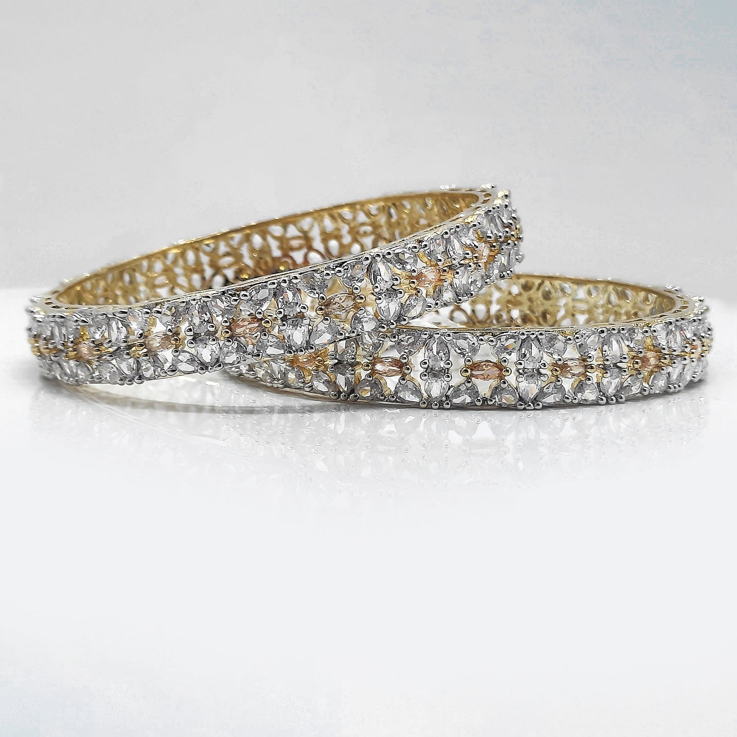 Image of (Dual-tone Luster Bangles) from an exquisite collection by Al Musk Jewellery.Image of (Enter Product Name) from an exquisite collection by Al Musk Jewellery.