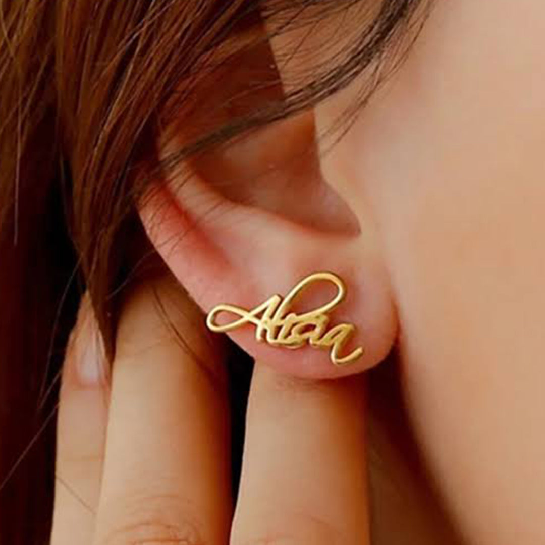(Customize Earrings P2) shown in close up from Al Musk Jewellery collection.