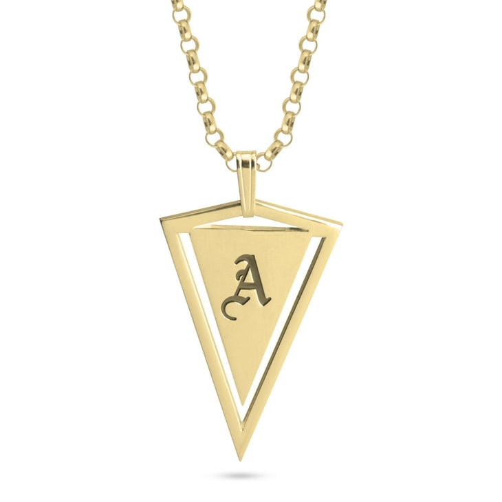 (Inverted Triangle Necklace) shown in close up from Al Musk Jewellery collection.